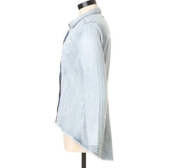 GUESS High‎ Low Denim Shirt - Picture 3 of 3